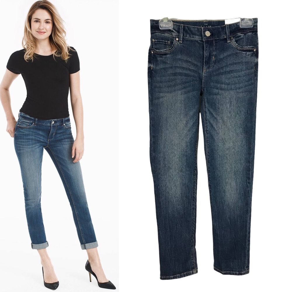 SOLD NWT White House Black Market The Slim Crop Blue Jeans Sz 00